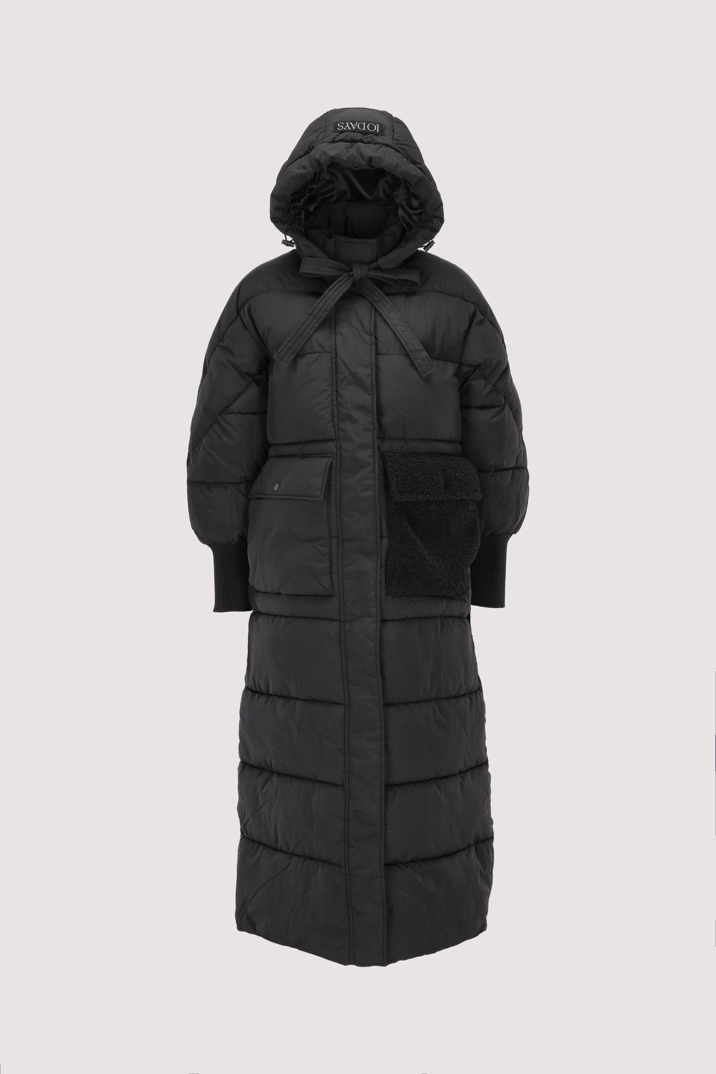 Black long puffer coats online