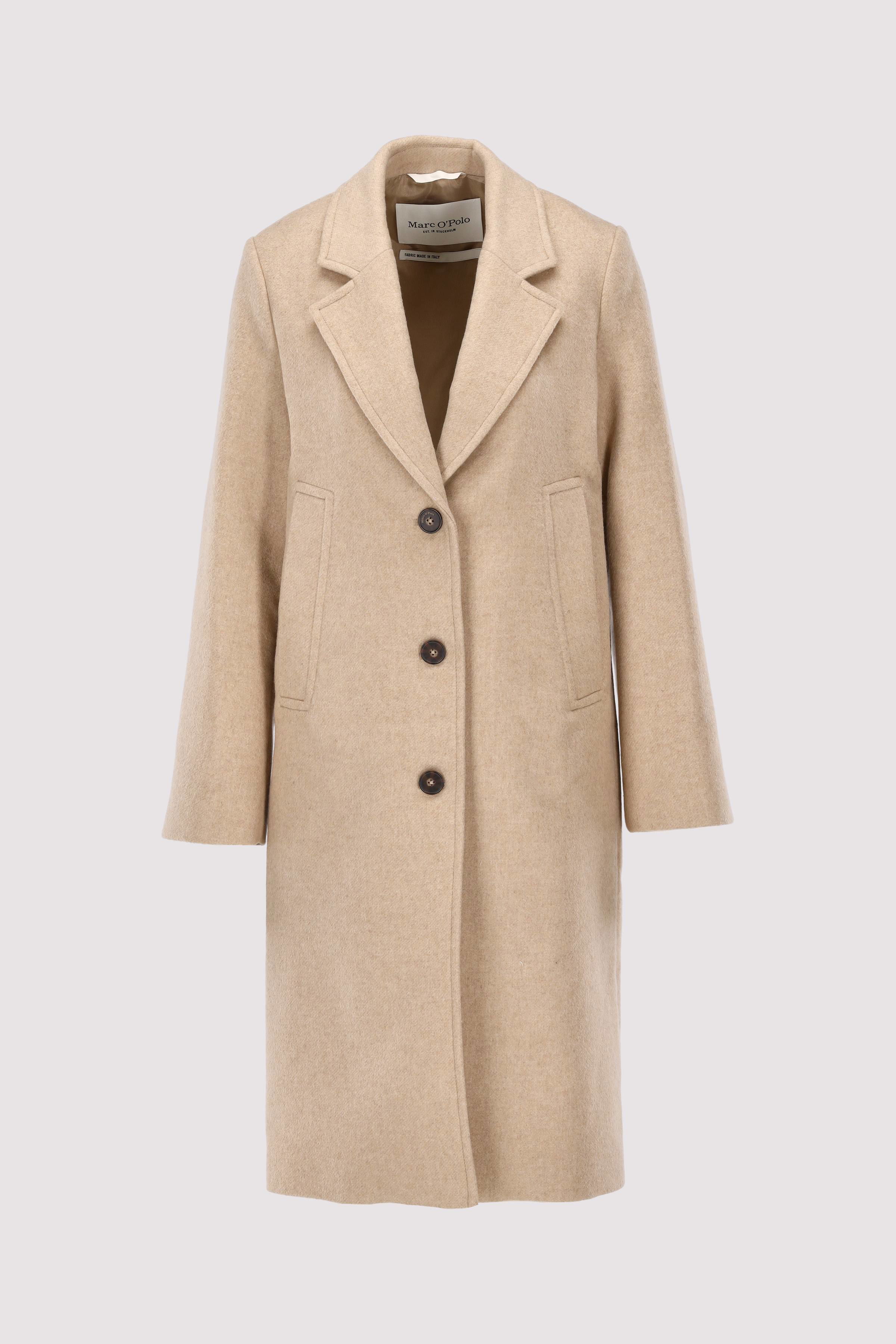 Wool coat, lapel collar, singl